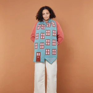 Scarves>Donna Wilson House Shaped Scarf - Shamrock