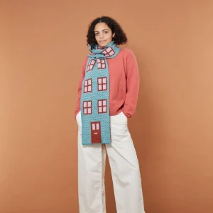 Scarves>Donna Wilson House Shaped Scarf - Shamrock
