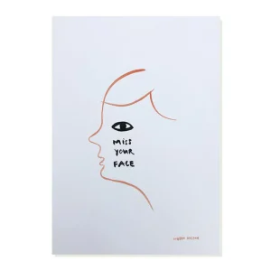 Screen Print Wall Art>Donna Wilson I Miss Your Face Print