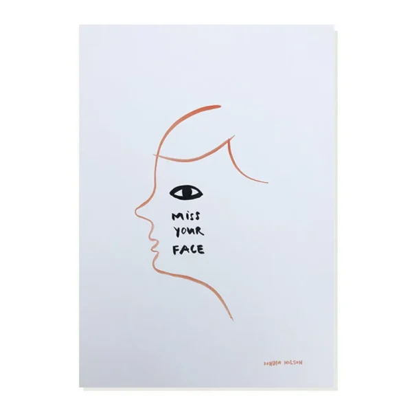 Screen Print Wall Art>Donna Wilson I Miss Your Face Print