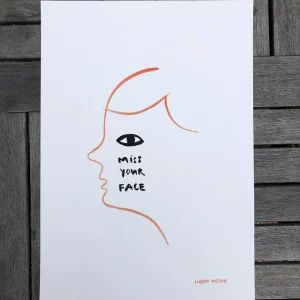 Screen Print Wall Art>Donna Wilson I Miss Your Face Print