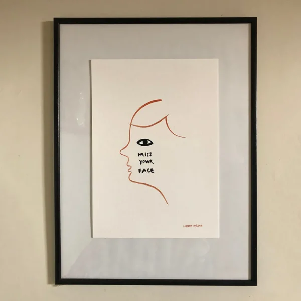 Screen Print Wall Art>Donna Wilson I Miss Your Face Print