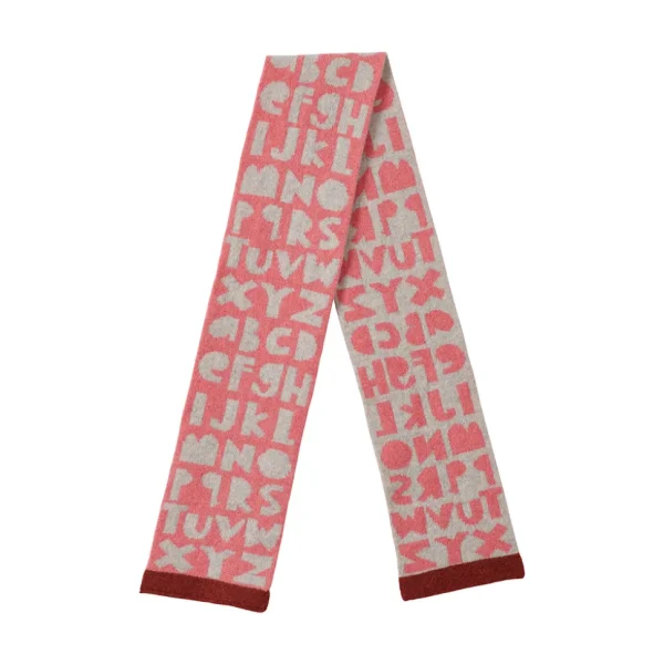 Scarves>Donna Wilson Kids Alphabet Scarf - Pink