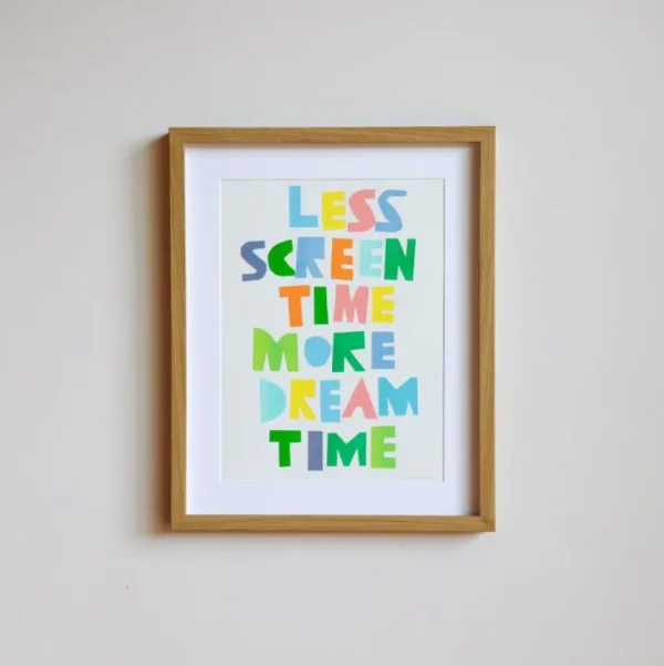 Screen Print Wall Art>Donna Wilson Less Screen Time, More Dream Time Riso Print