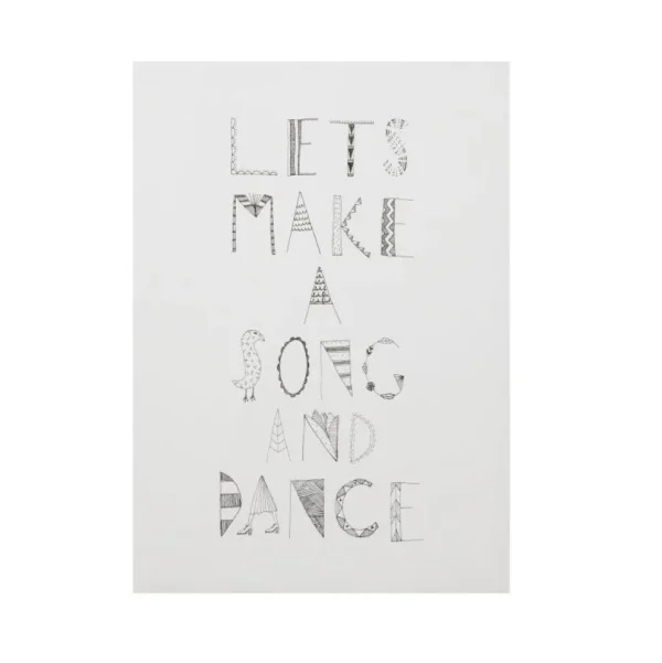 Screen Print Wall Art>Donna Wilson Let's Make A Song and Dance Monochrome Print