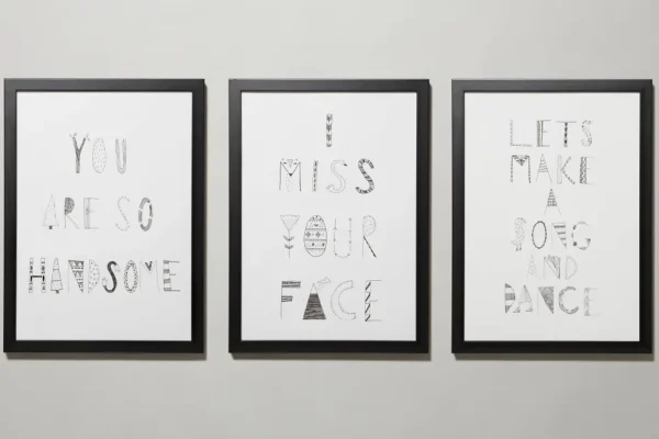 Screen Print Wall Art>Donna Wilson Let's Make A Song and Dance Monochrome Print