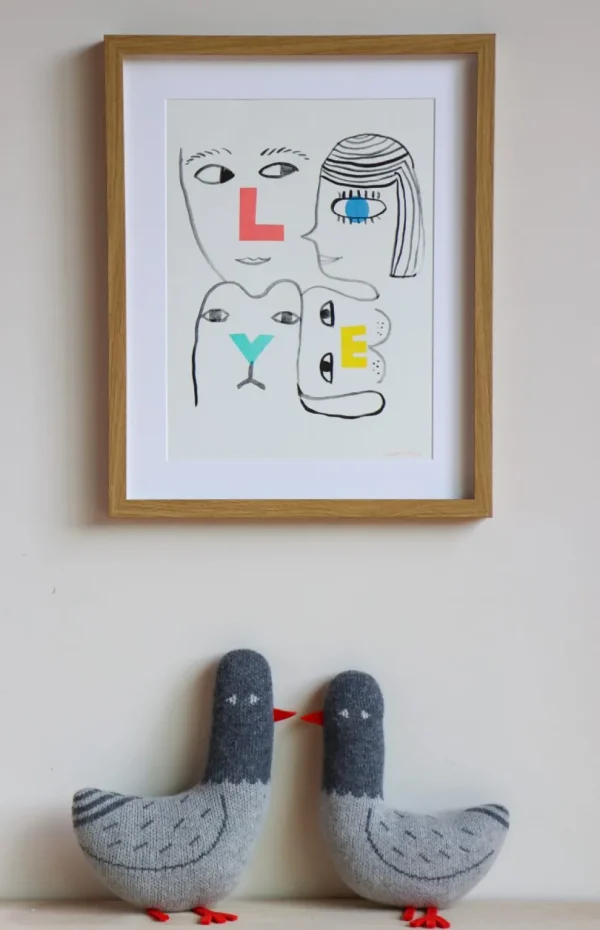 Screen Print Wall Art>Donna Wilson Love Riso Print