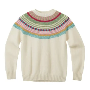 Lambswool Jumpers>Donna Wilson Magic Circle Yoke Jumper - Winter White