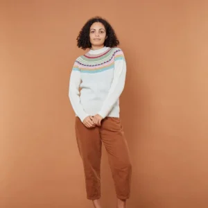 Lambswool Jumpers>Donna Wilson Magic Circle Yoke Jumper - Winter White
