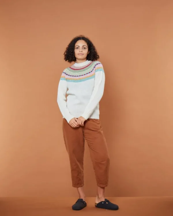 Lambswool Jumpers>Donna Wilson Magic Circle Yoke Jumper - Winter White