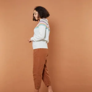 Lambswool Jumpers>Donna Wilson Magic Circle Yoke Jumper - Winter White