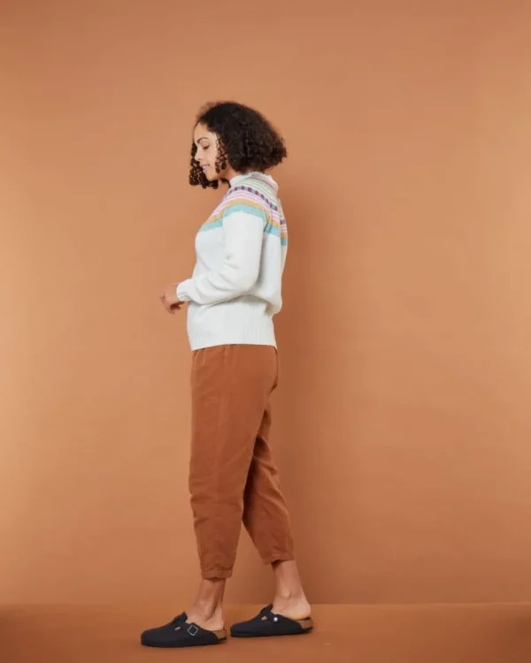 Lambswool Jumpers>Donna Wilson Magic Circle Yoke Jumper - Winter White