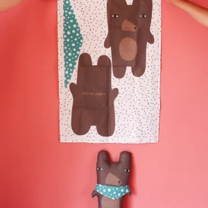 Make Your Own Kits | Kitchen Textiles>Donna Wilson Make Your Own Bear Tea Towel Craft Kit