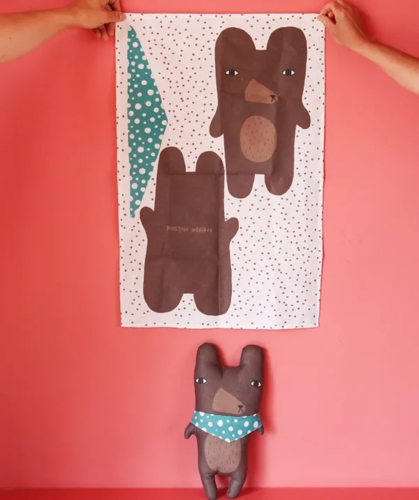 Make Your Own Kits | Kitchen Textiles>Donna Wilson Make Your Own Bear Tea Towel Craft Kit