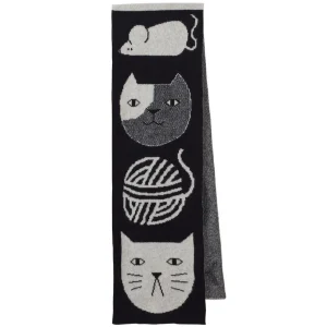 Scarves>Donna Wilson Mog Totem Scarf Black/ White