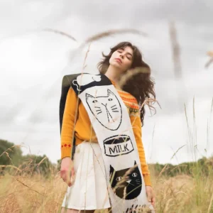 Scarves>Donna Wilson Mog Totem Scarf Black/ White