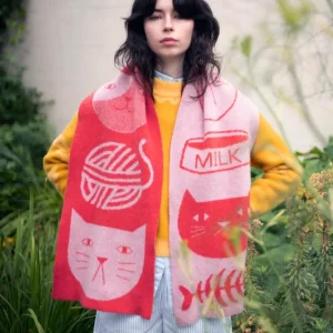 Scarves>Donna Wilson Mog Totem Scarf Pink