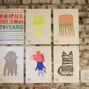 Screen Print Wall Art>Donna Wilson Mono Cat 20 Years Riso Print - Limited Edition