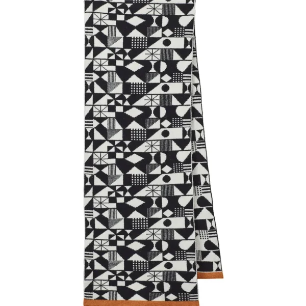 Scarves>Donna Wilson Monoglyph Blanket Scarf - Black