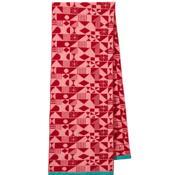 Scarves>Donna Wilson Monoglyph Blanket Scarf - Lipstick