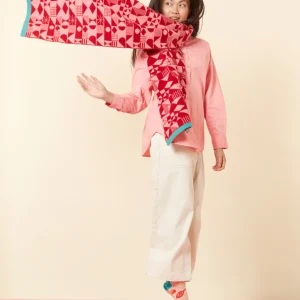 Scarves>Donna Wilson Monoglyph Blanket Scarf - Lipstick