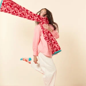 Scarves>Donna Wilson Monoglyph Blanket Scarf - Lipstick