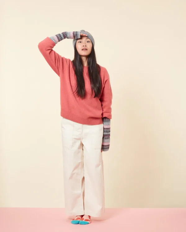 Hats + Arm Warmers>Donna Wilson Shiel Beanie Hat - Tea Rose