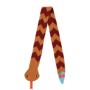Scarves>Donna Wilson Snake Scarf - Gold/Rust