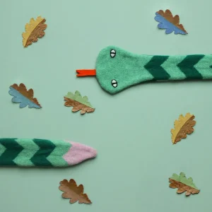 Scarves>Donna Wilson Snake Scarf - Green/Pink