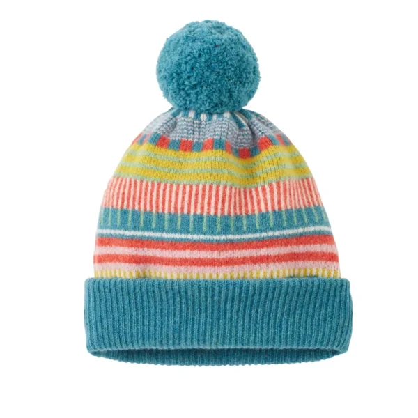 Hats + Arm Warmers>Donna Wilson Static Stripe Beanie Hat - Tutti Frutti