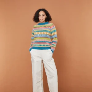 Lambswool Jumpers>Donna Wilson Static Stripe Jumper - Tutti Frutti