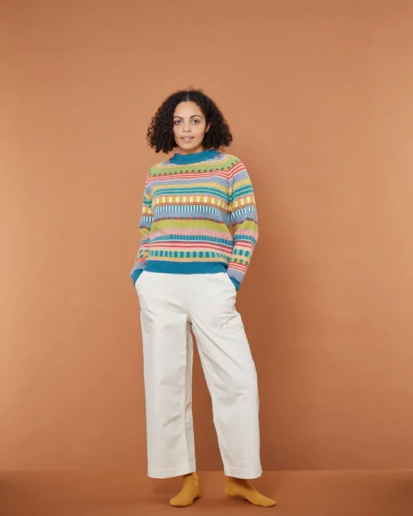 Lambswool Jumpers>Donna Wilson Static Stripe Jumper - Tutti Frutti