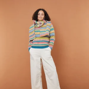 Lambswool Jumpers>Donna Wilson Static Stripe Jumper - Tutti Frutti