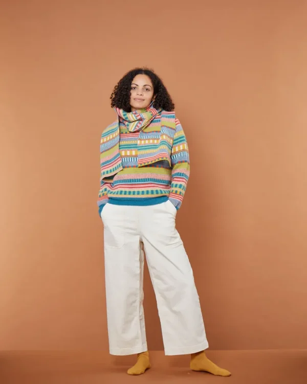Lambswool Jumpers>Donna Wilson Static Stripe Jumper - Tutti Frutti