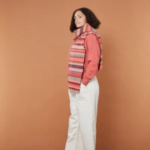 Scarves>Donna Wilson Static Stripe Scarf - Dubonnet