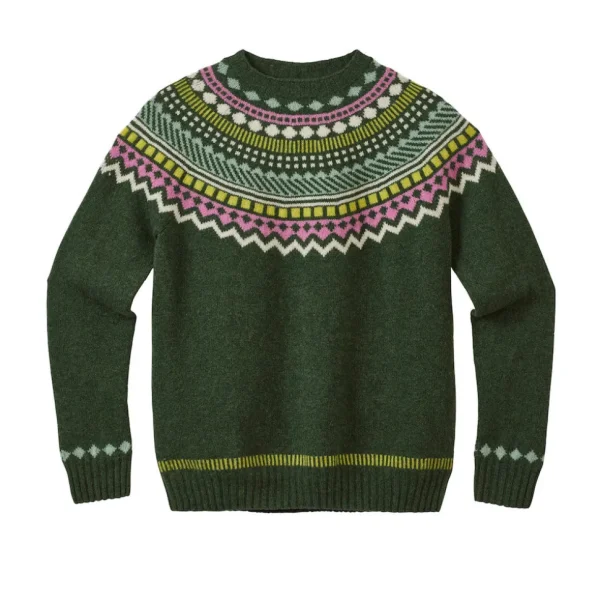Lambswool Jumpers>Donna Wilson Ugie Jumper - Forest Green