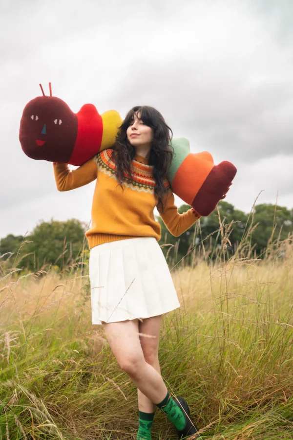 Lambswool Jumpers>Donna Wilson Ugie Jumper - Mustard